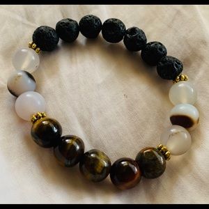 Tigers Eye Lava Stone Bracelet